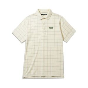 Greg Norman Polo Shirt Mens XL Cream Green Bay Packers Grid Play Dry Golf Top